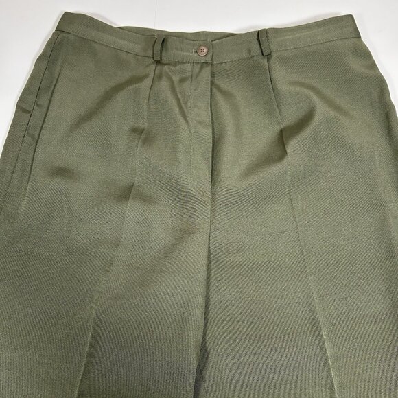 Vtg Nygard Collection 2pc Pants Suit Olive Green Lined Blazer Sz 12 Pants Sz 14 - Picture 8 of 13